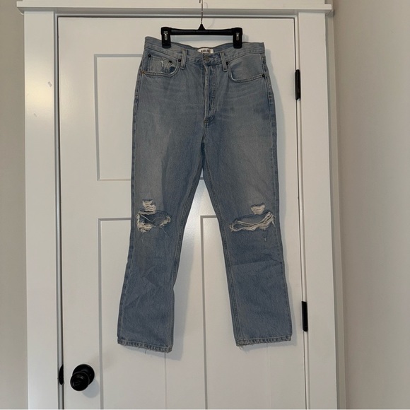 Agolde Riley High Rise Straight Crop Jeans - Picture 2 of 8